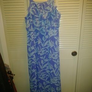 Lane Bryant blue maxi flower dress